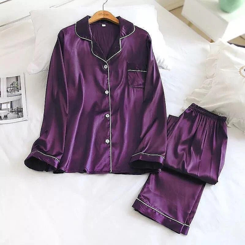 Purple Plain Silk Suit – Baggy Trouser