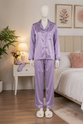 Lilac Plain Silk Suit – Baggy Trouser